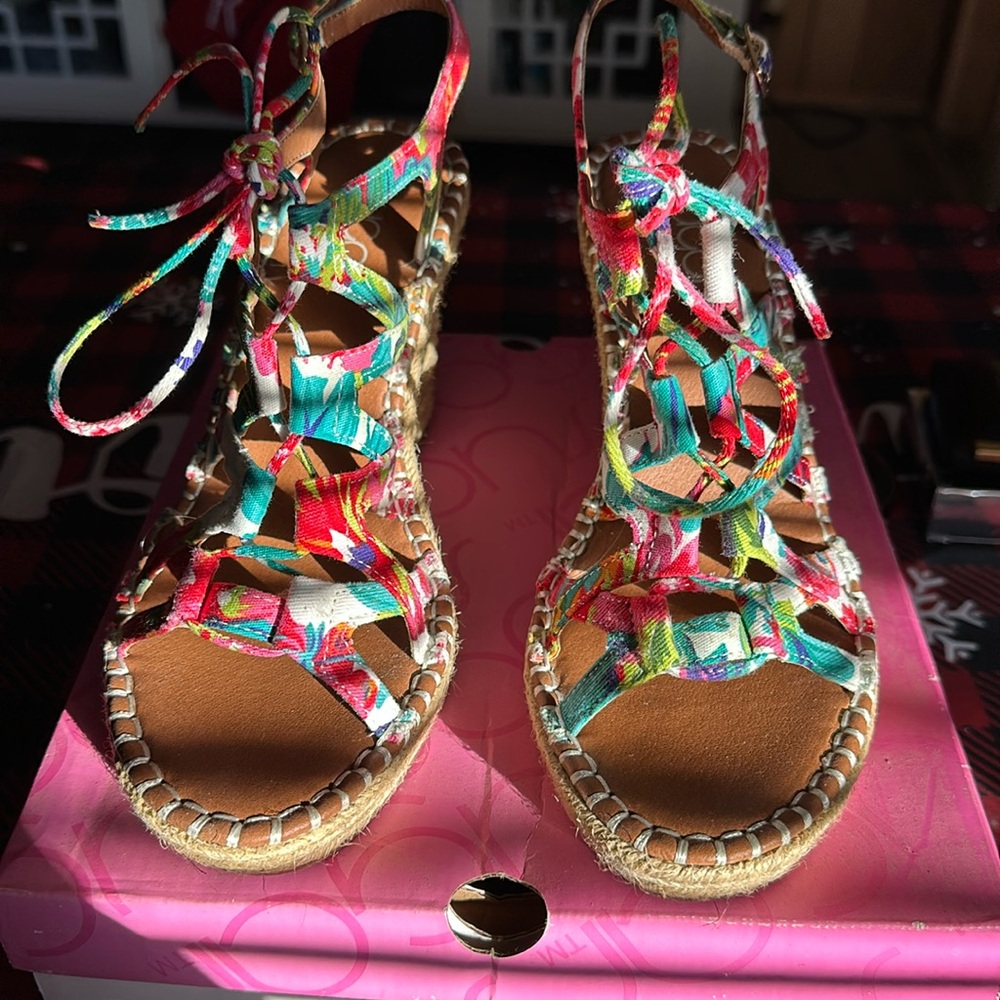 Sugar Floral Canvas Wedges